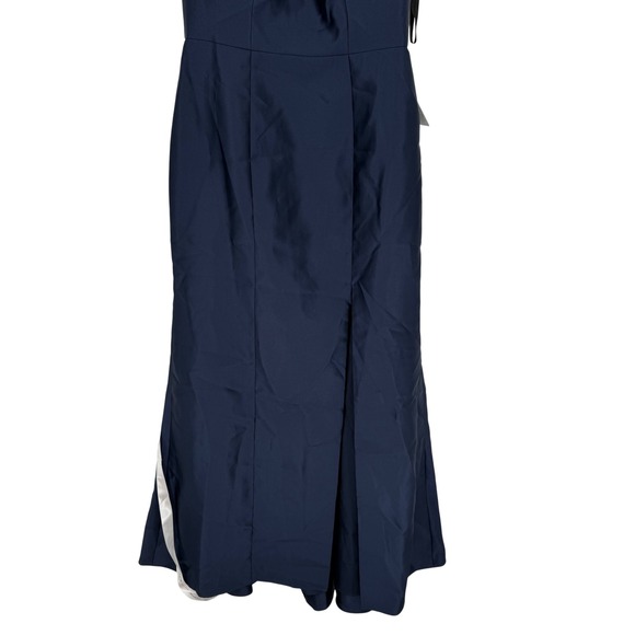 Alfred Sung Jewel Neck Bowed Open-Back Trumpet Dress With Front Slit Size 4 - Picture 5 of 12